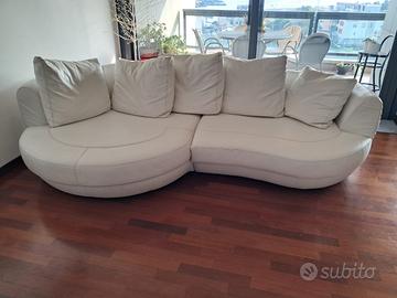 Divano in vera pelle bianco come nuovo