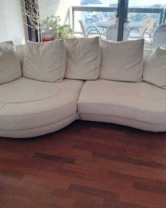Divano in vera pelle bianco come nuovo
