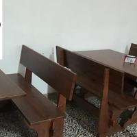 Sgabelli, basi tavolo,Tavolo fratino in tinta noce