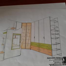 Cameretta Moretti C. con letto soppalco