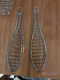 Set barbecue 1 griglia rettangolare e 2 pesce