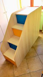 Cassettiera scala colorata in legno