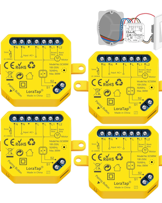 LoraTap Interruttore Tapparelle WiFi, 4pz