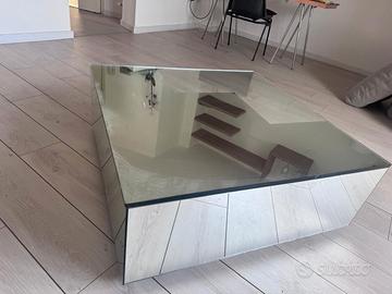 Tavolino design specchiato moderno effetto 3D