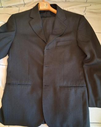completo gessato nero con pence