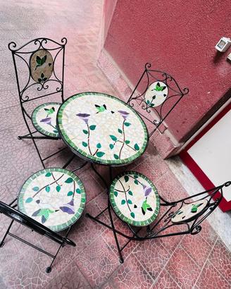 Set vintage Giardino da Bistrot in ferro battuto