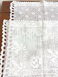 tende uncinetto cm 140x36 bianche vintage 