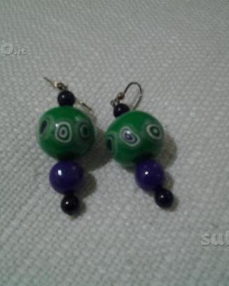 Orecchini in legno smaltati