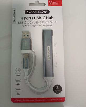 Hub USB-C Sitecom 4 Porte (2x USB-C + 2x USB-A) + 