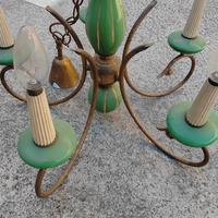 Lampadario d'epoca 5 lumi con catena