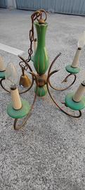 Lampadario d'epoca 5 lumi con catena