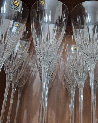 set servizio da 36 bicchieri di cristallo anni '60