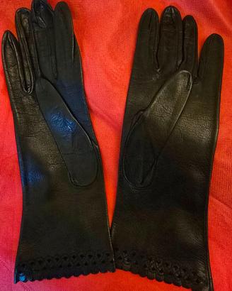 GUANTI DONNA IN PELLE NERA MISURA S (6,5 o 7 EU)