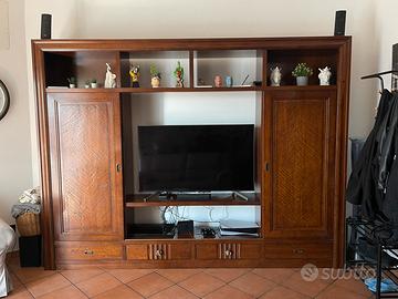 Parete attrezzata tv legno di noce bassano origina