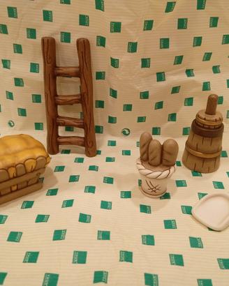 presepe Thun  scala mangiatoia / 3 pezzi fornaio 