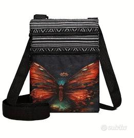 Borsa a tracolla vintage con farfalla
