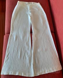 Pantalone MOTIVI bianco 100% lino loose fit