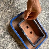 Vasi per bonsai forma rettangolare, gres smaltato.