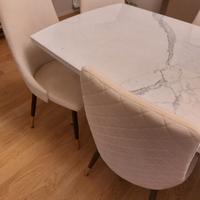 Sedie velluto colore crema