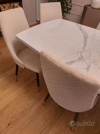 Sedie velluto colore crema