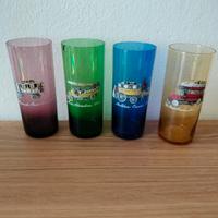 Set di 4 bicchieri vintage colorati anni '60/'70