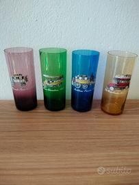 Set di 4 bicchieri vintage colorati anni '60/'70