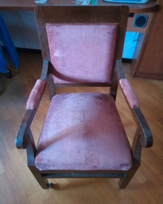 Poltrona su ruote per scrivania in tessuto bordeau