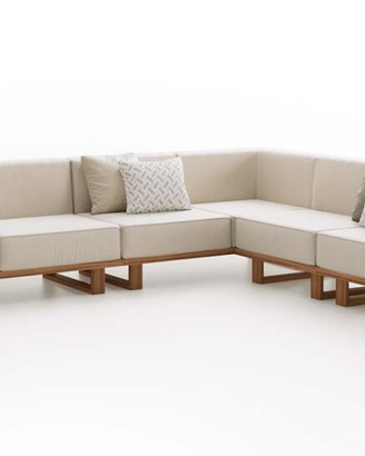 Divano outdoor modulare Atmosphera 9.Zero in teak