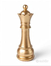 scultura regina degli scacchi oro luxury grande 