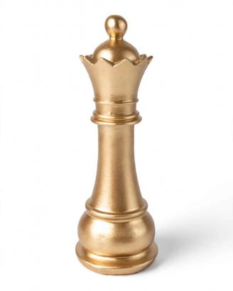 scultura regina degli scacchi oro luxury grande 