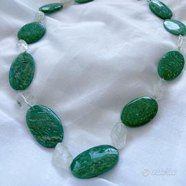 Collana Agata verde screziata