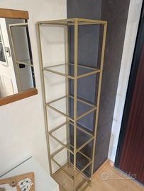 Vetrinetta in vetro e metallo d'orato - 177x40x30