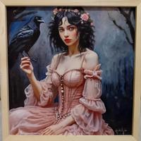 mio dipinto ad olio su tela applicata su tavola 40