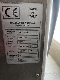 Impastatrice professionale a spirale
