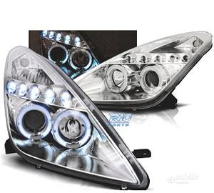 FARI TOYOTA CELICA T23 99-05 LED OCCHI ANGEL CROMA