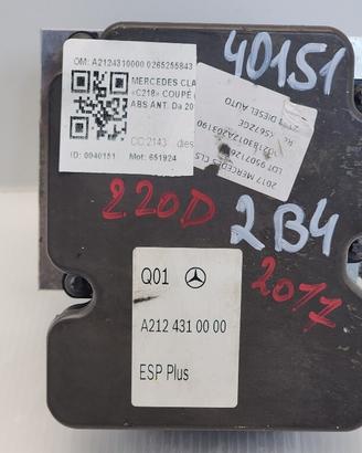 ABS MERCEDES CLS W218 A2124310000 0265255843 65192
