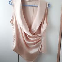 Top raso elegante sagomato con risvolto, nuovo