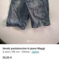 Pantaloncino jaggy in jeans