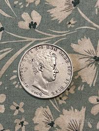 5 lire regno di sardegna 1844