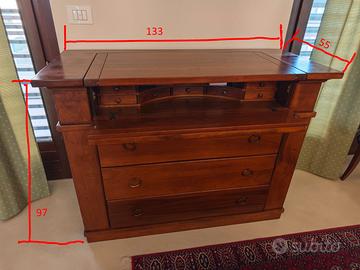Comò Cassettiera in Legno Pregiato (Noce)
