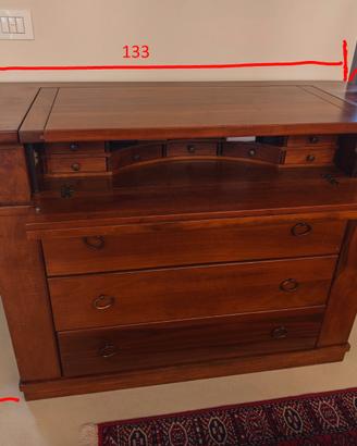 Comò Cassettiera in Legno Pregiato (Noce)
