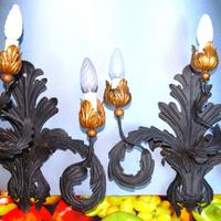 applique  in ferro battuto coppia gemella