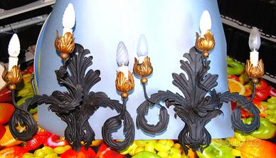 applique  in ferro battuto coppia gemella