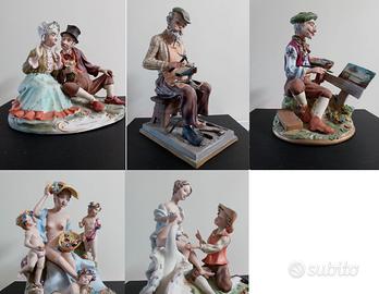 CERAMICHE CAPODIMONTE 5 STATUINE
