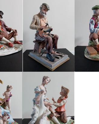 CERAMICHE CAPODIMONTE 5 STATUINE