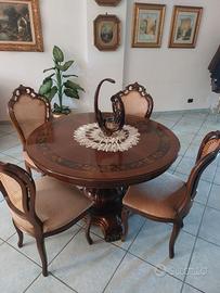 Sala da pranzo completa in radica di noce