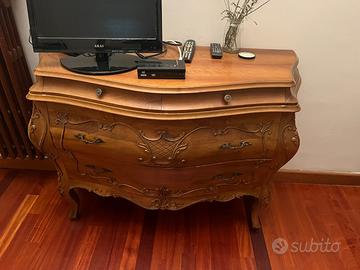 Cassettiera modernariato vintage legno intarsiato