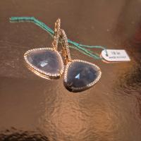 Orecchini a monachella oro 750 con zaffiro 