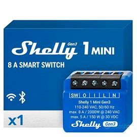 Shelly 1 Mini Gen3, Relè WiFi e Bluethooth