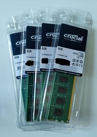 RAM DIMM DDR3L 1600 8Gb Crucial PCdesktop NUOVE